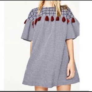 Zara Tasseled Peplum Dress